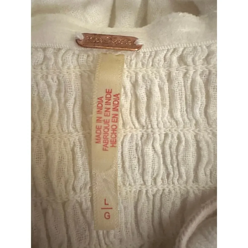 Free People Ethereal Fairy Sparkling Moment Midi Dress in White Size Large